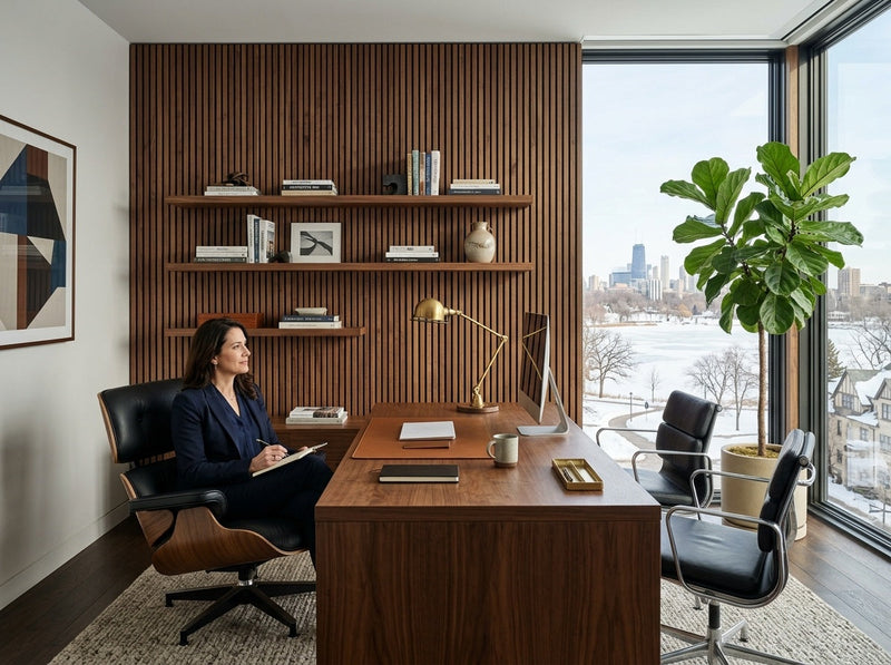 Buckhead XL Walnut Acoustic Wall Panel — 106 × 12.6 in