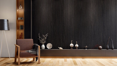 VW Acoustic Slat Panels - Black Oak