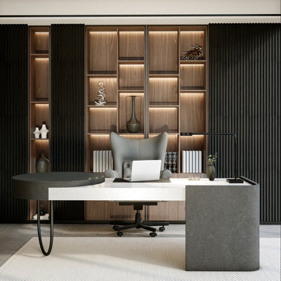 VW Acoustic Slat Panels - Black Oak