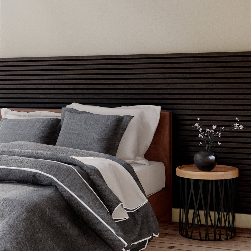 VW Acoustic Slat Panels - Black Walnut