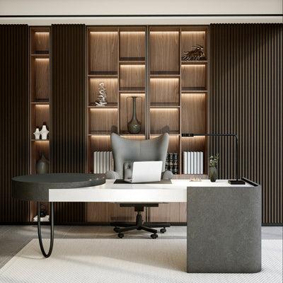 VW Acoustic Slat Panels - Black Walnut
