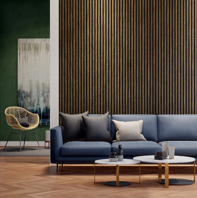 VW Acoustic Slat Panels - Smoked Oak