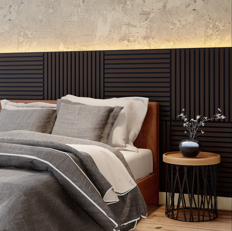 VW60 Acoustic Slat Panels - Black Walnut