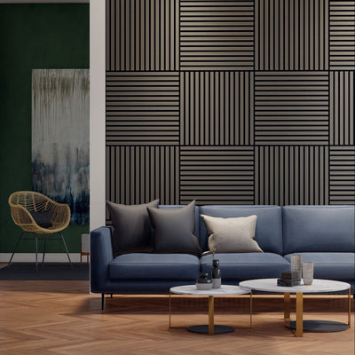 VW60 Acoustic Slat Panels - Grey Oak