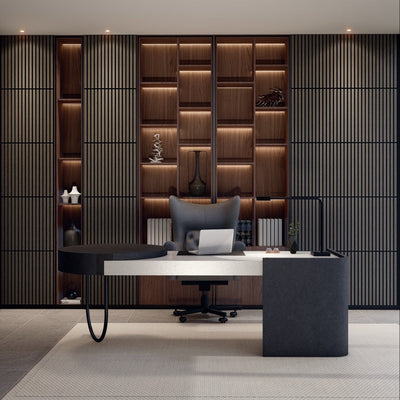 VW60 Acoustic Slat Panels - Grey Oak