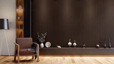VW Acoustic Slat Panels - Black Walnut
