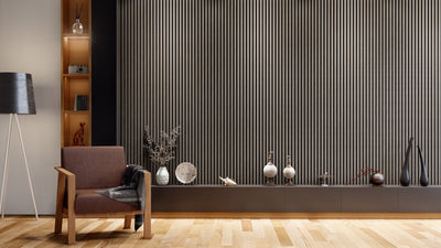 VW Acoustic Slat Panels - Grey Oak