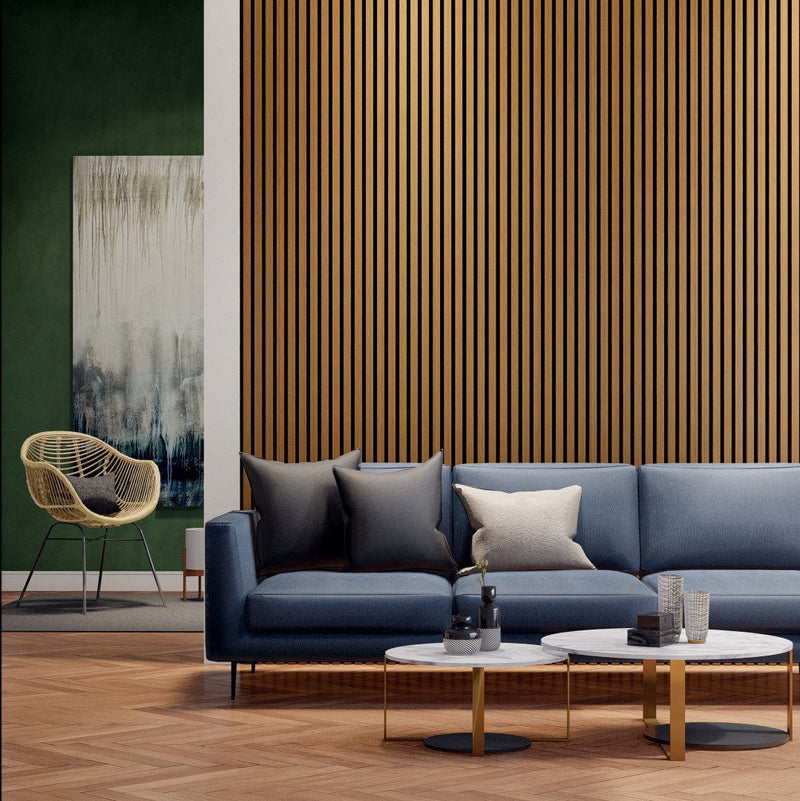 VW Acoustic Slat Panels - Teak