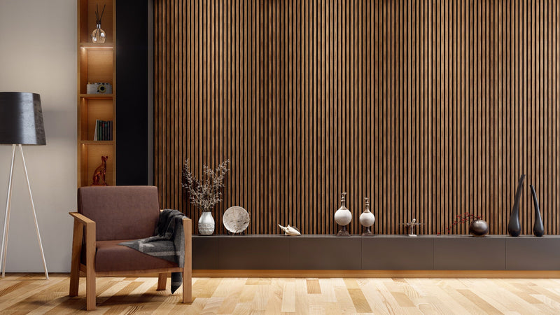 VW Acoustic Slat Panels - Walnut